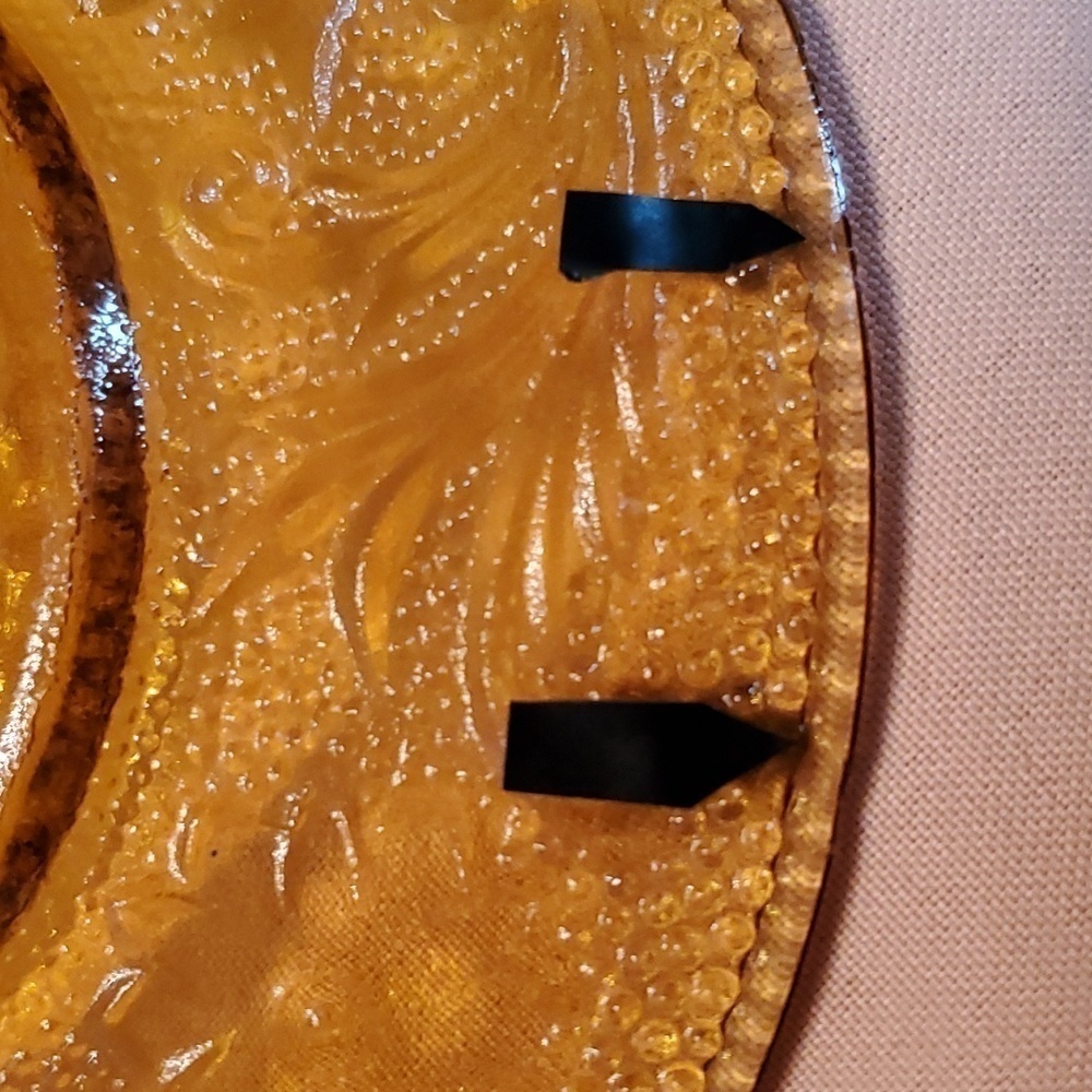 Vintage Tiara Crystal Cup & Saucer Set of 4 Sandwich Pattern Amber Indiana Glass - Picture 13 of 13